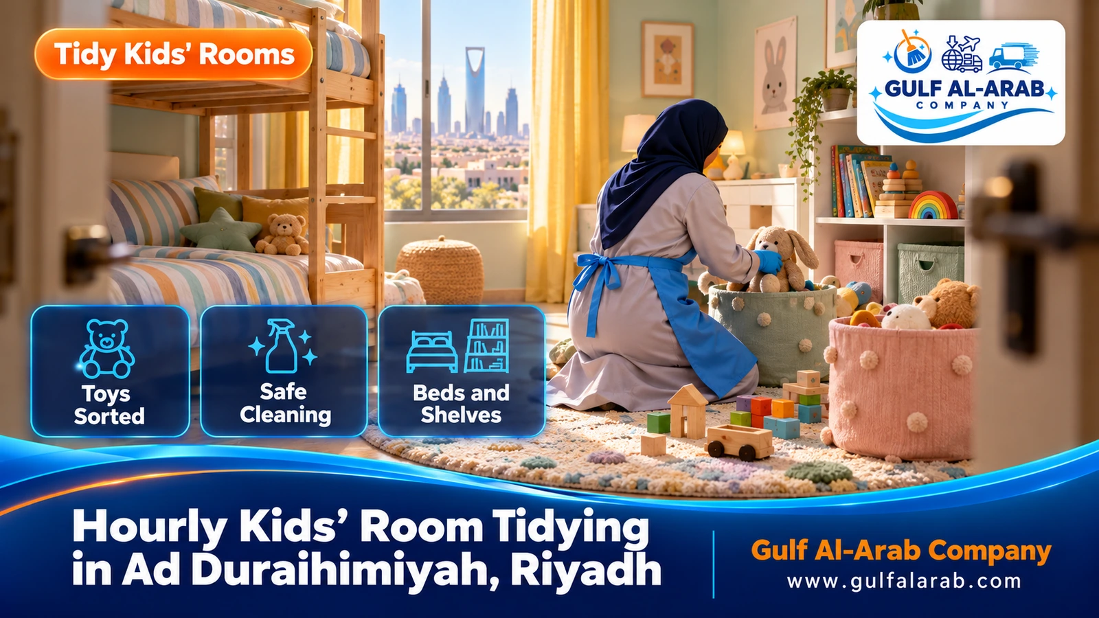 Hourly Kids’ Room Tidying in Ad Duraihimiyah, Riyadh