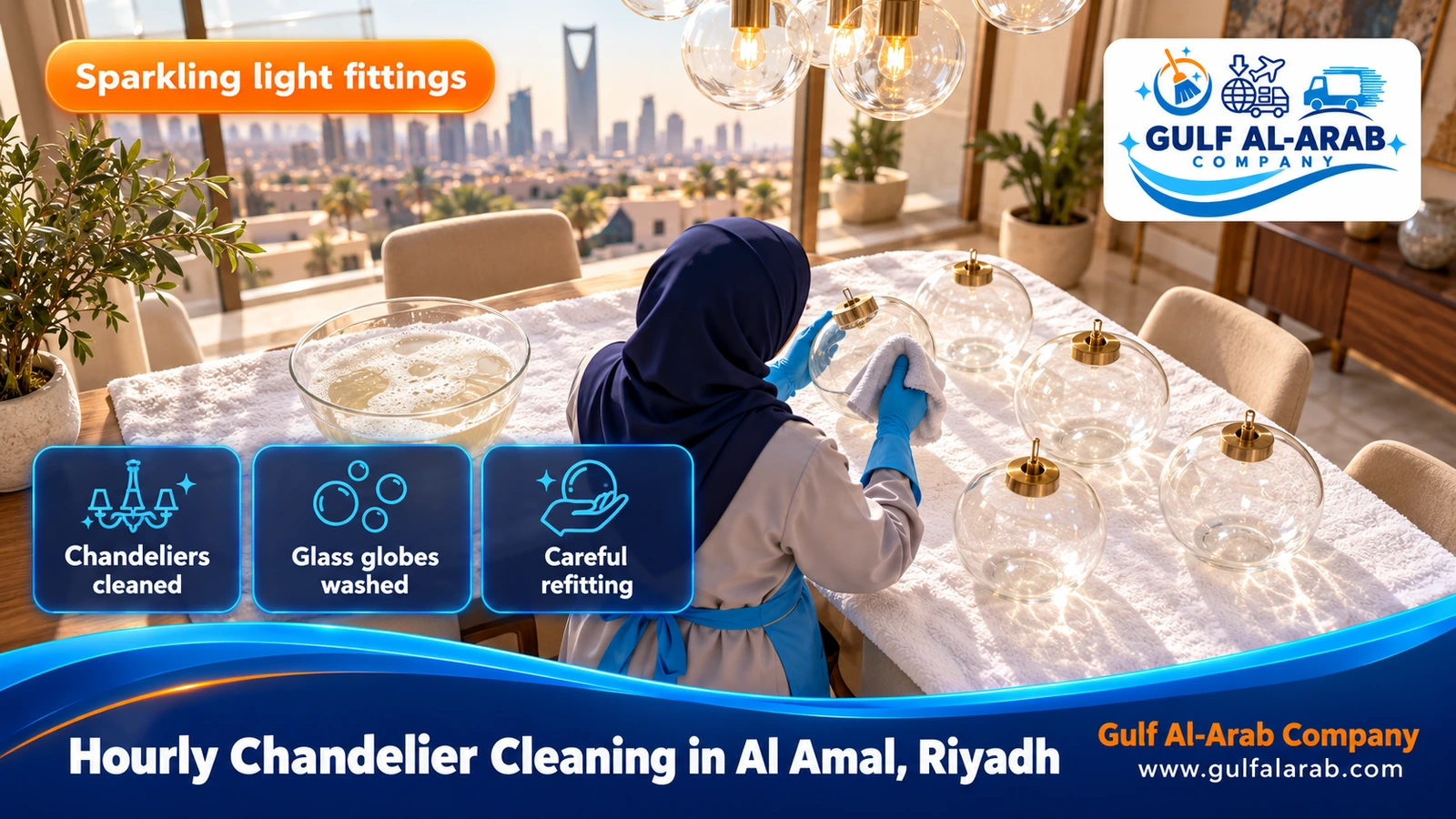 Hourly Chandelier Cleaning in Al Amal, Riyadh