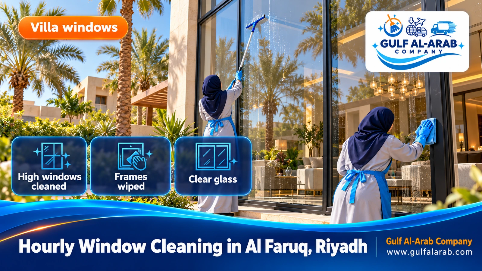 Hourly Window Cleaning in Al Faruq, Riyadh
