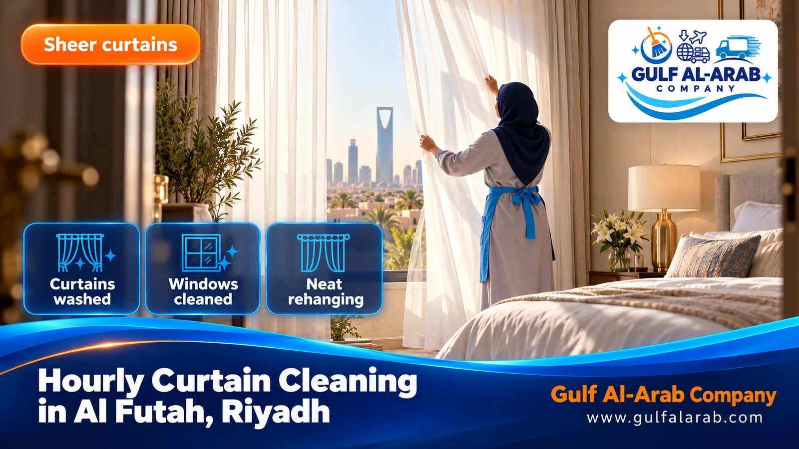 Hourly Curtain Cleaning in Al Futah, Riyadh