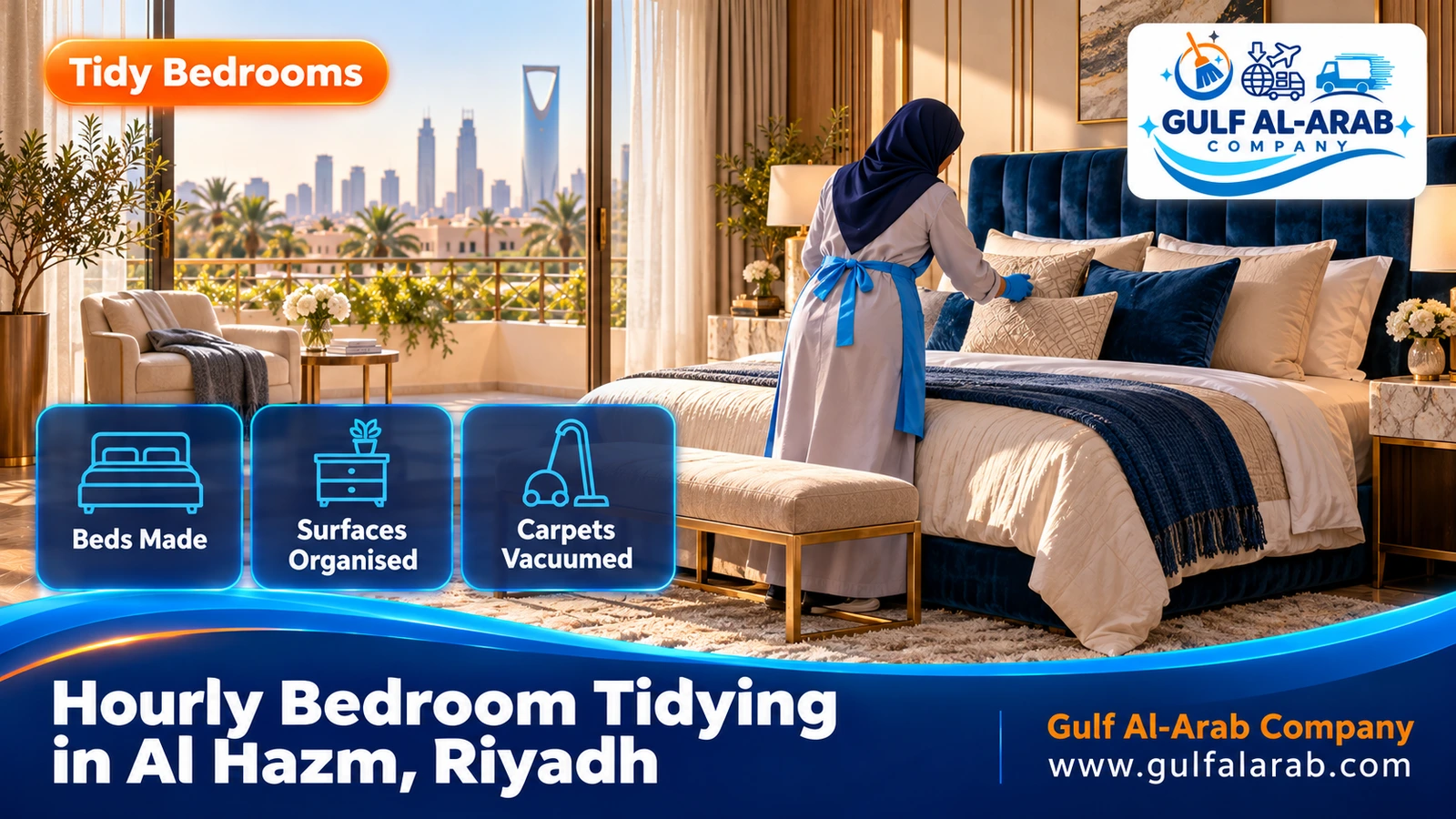 Hourly Bedroom Tidying in Al Hazm, Riyadh