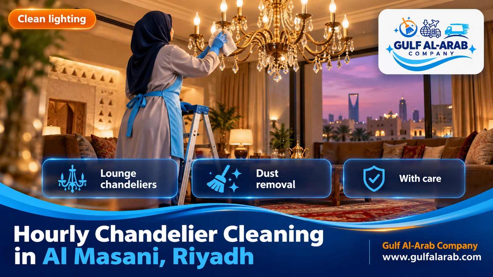 Hourly Chandelier Cleaning in Al Masani, Riyadh