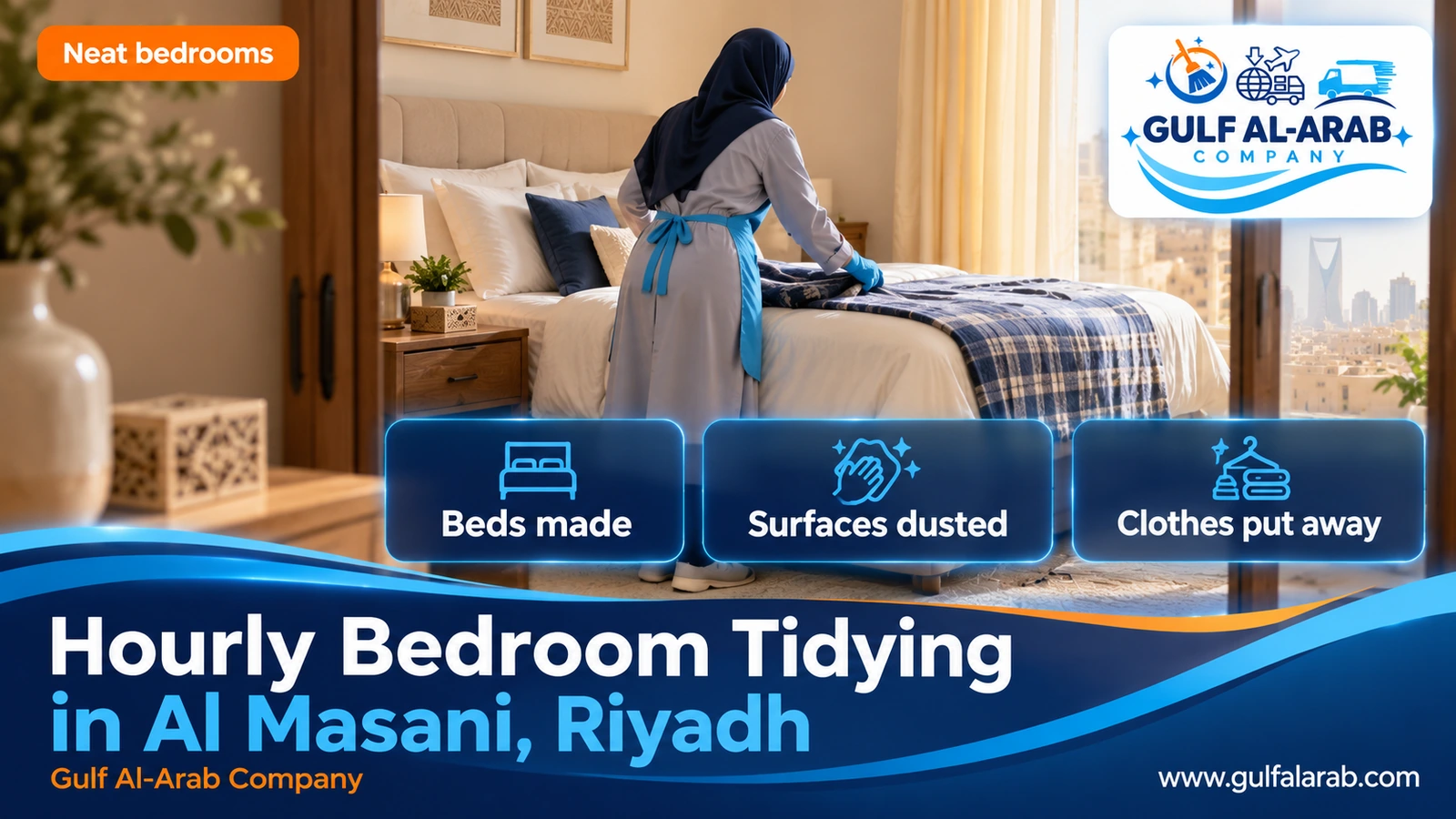 Hourly Bedroom Tidying in Al Masani, Riyadh