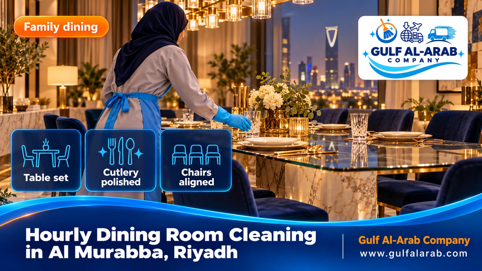Hourly Dining Room Cleaning in Al Murabba, Riyadh