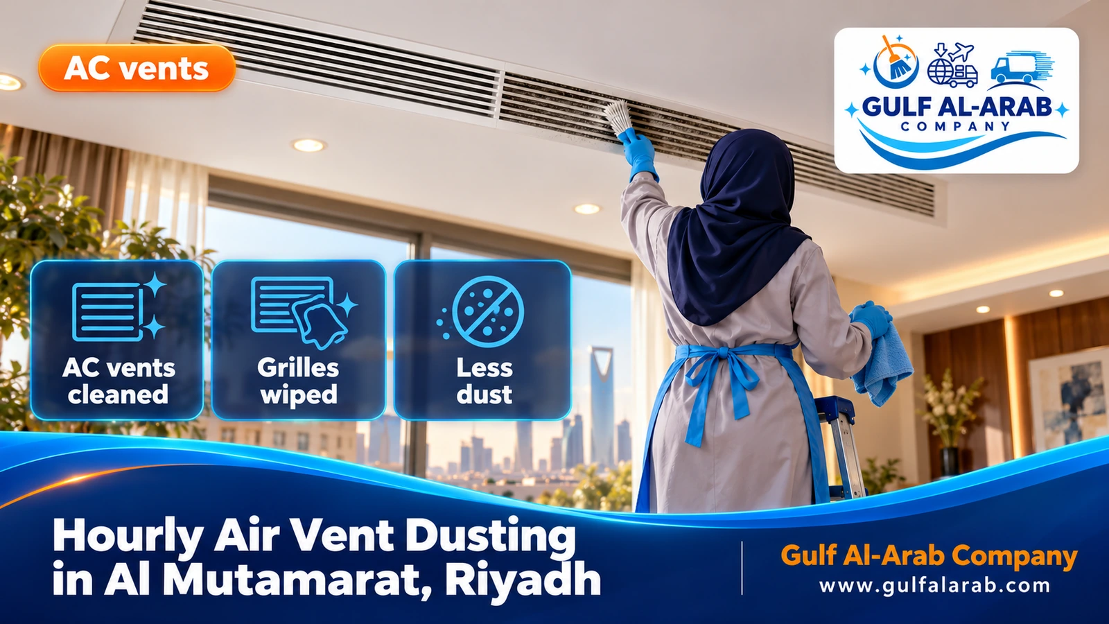 Hourly Air Vent Dusting in Al Mutamarat, Riyadh
