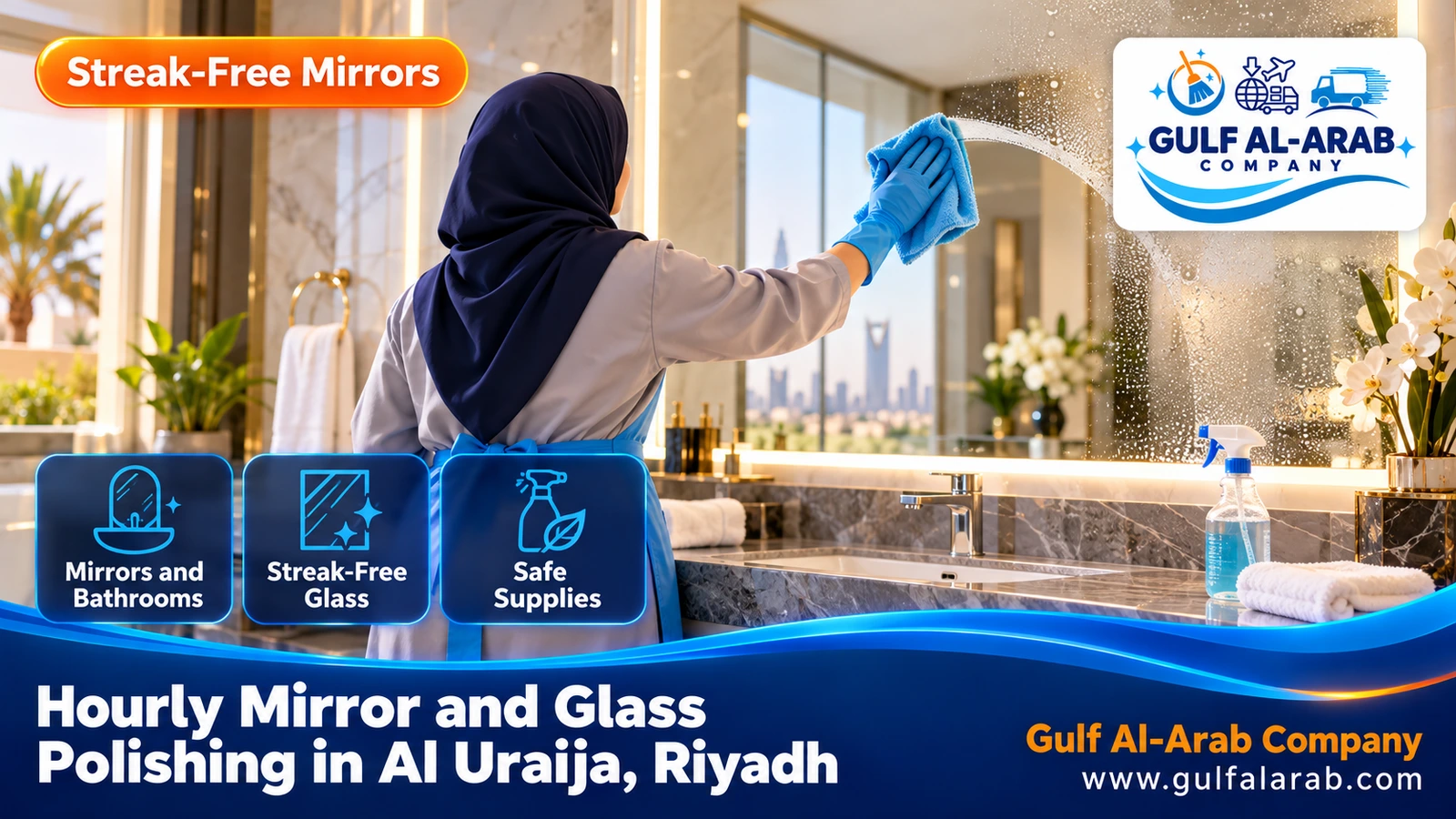 Hourly Mirror and Glass Polishing in Al Uraija, Riyadh