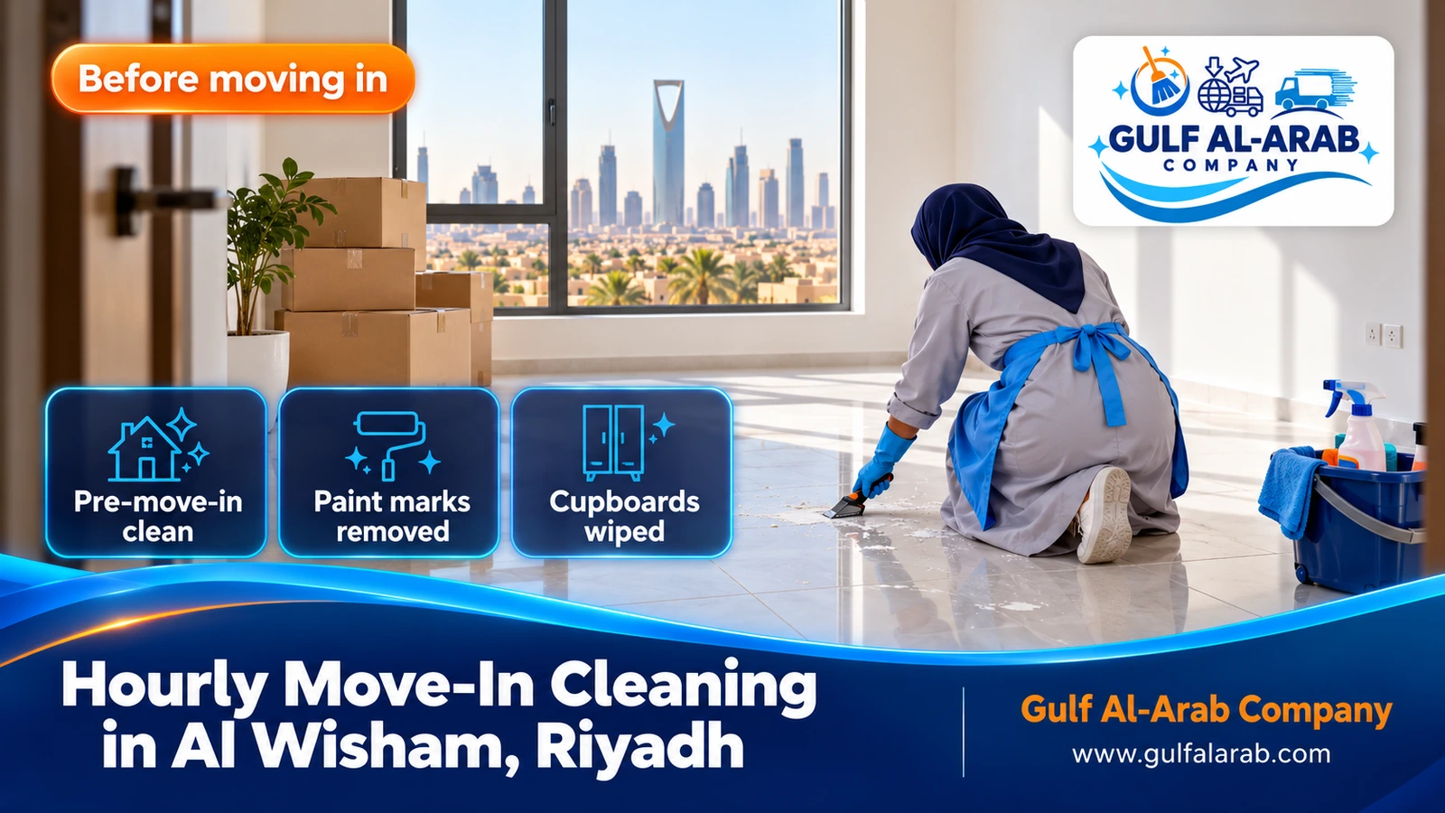 Hourly Move-In Cleaning in Al Wisham, Riyadh