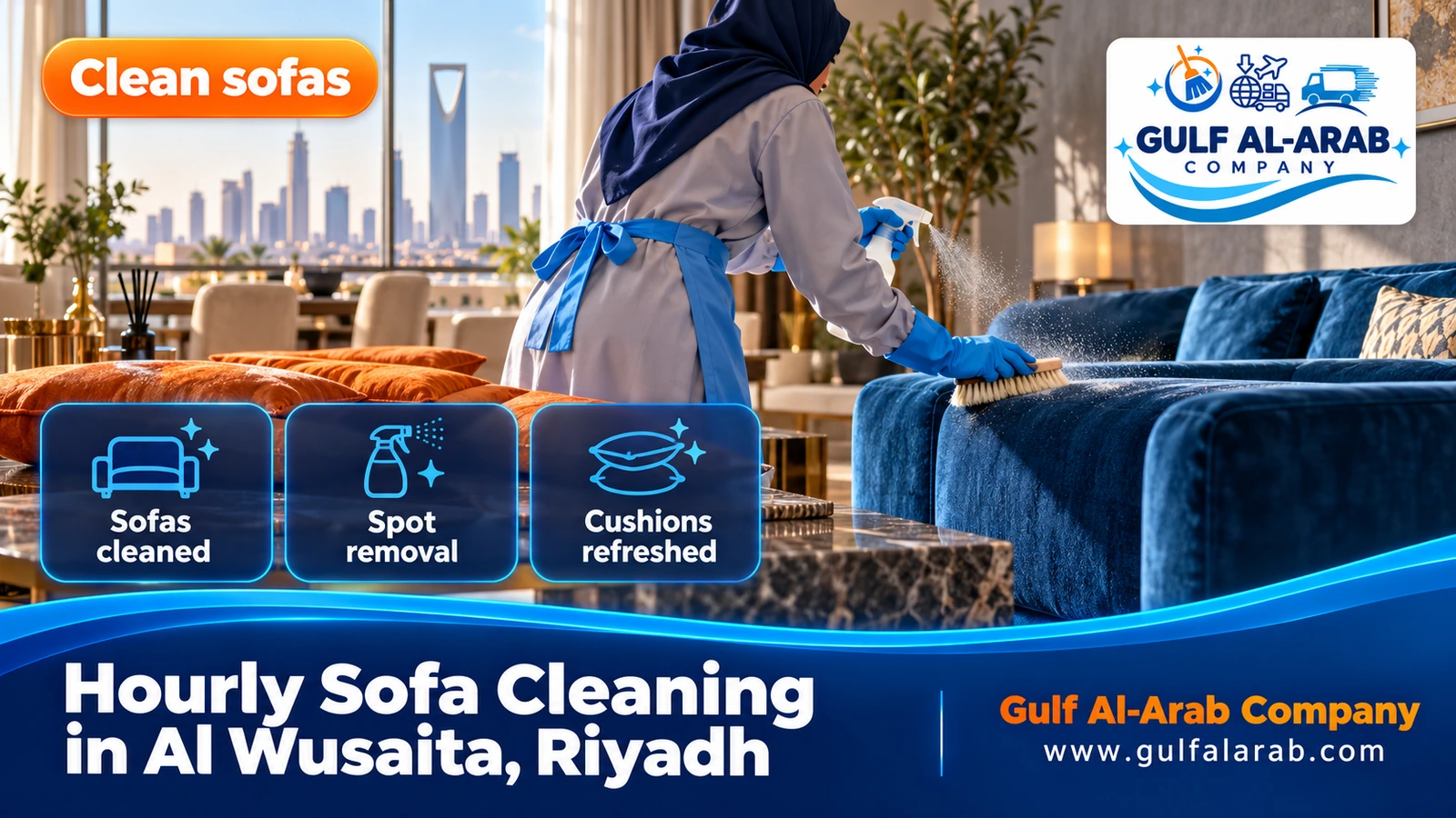 Hourly Sofa Cleaning in Al Wusaita, Riyadh