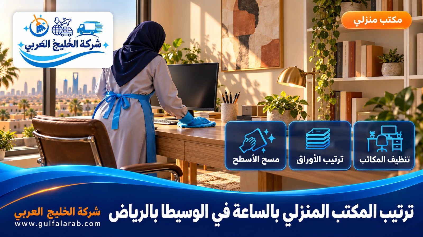 ترتيب المكتب المنزلي بالساعة في الوسيطا بالرياض