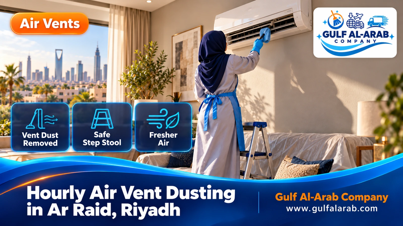Hourly Air Vent Dusting in Ar Raid, Riyadh