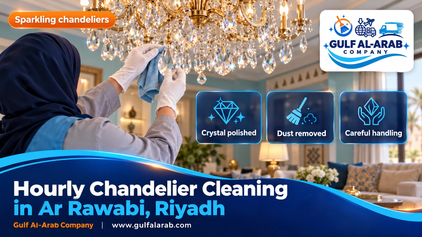 Hourly Chandelier Cleaning in Ar Rawabi, Riyadh
