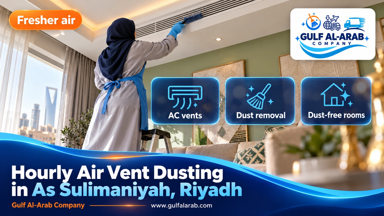 Hourly Air Vent Dusting in As Sulimaniyah, Riyadh