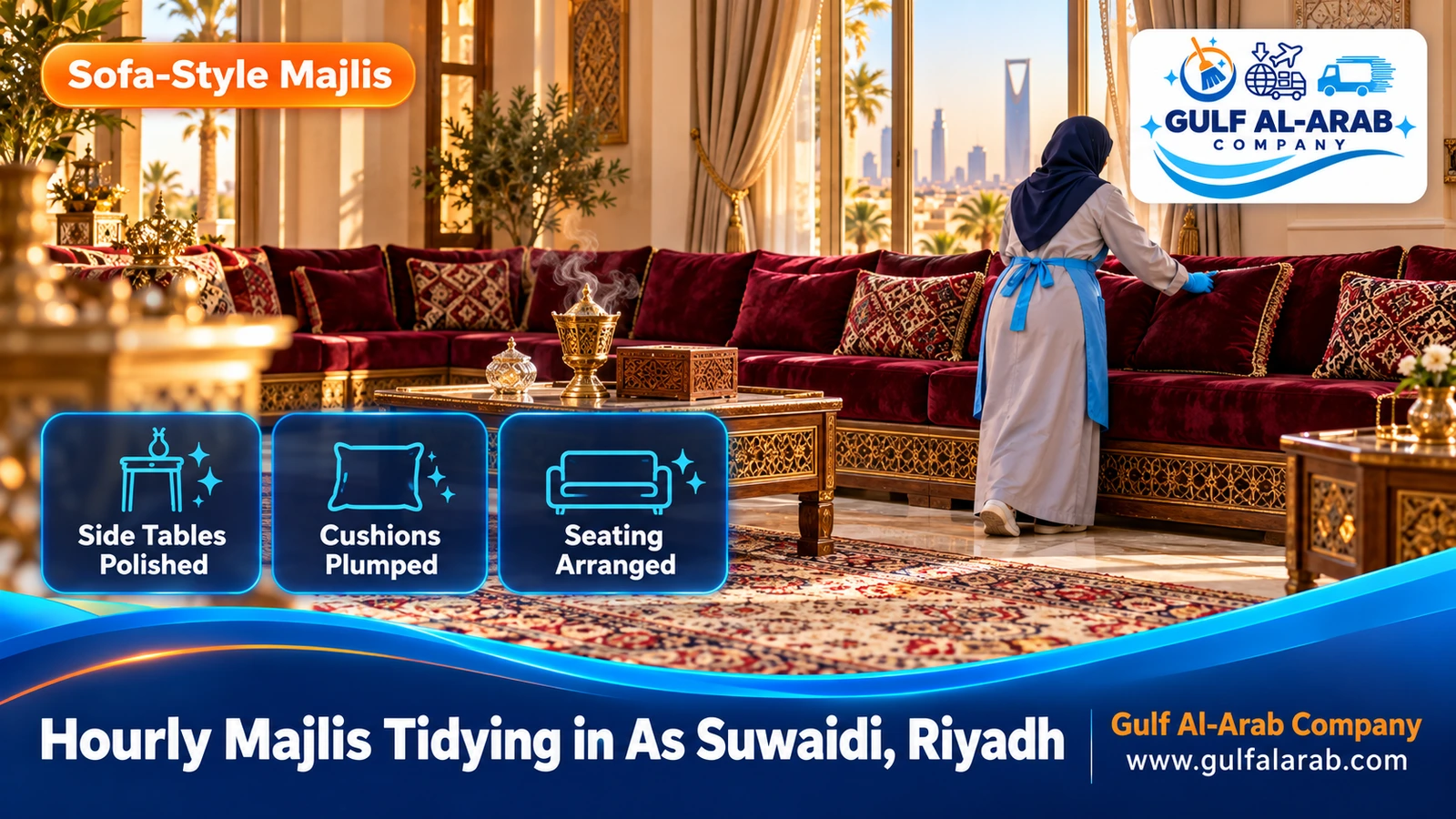 Hourly Majlis Tidying in As Suwaidi, Riyadh