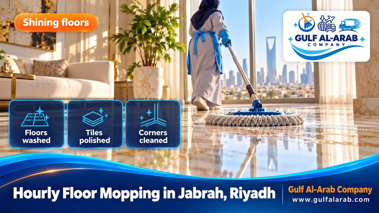 Hourly Floor Mopping in Jabrah, Riyadh