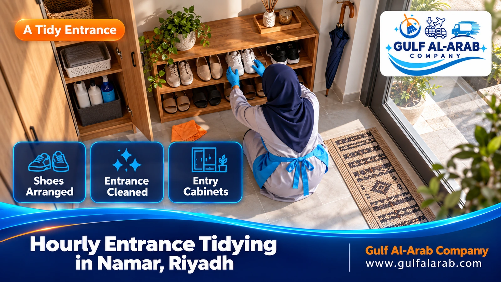 Hourly Entrance Tidying in Namar, Riyadh