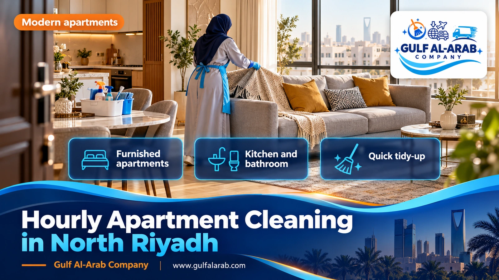 Hourly Apartment Cleaning in North Riyadh