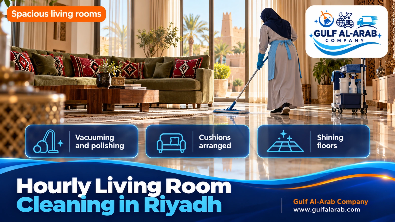 Hourly Living Room Cleaning in Riyadh