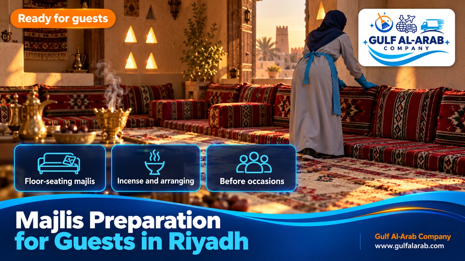 Majlis Preparation for Guests in Riyadh