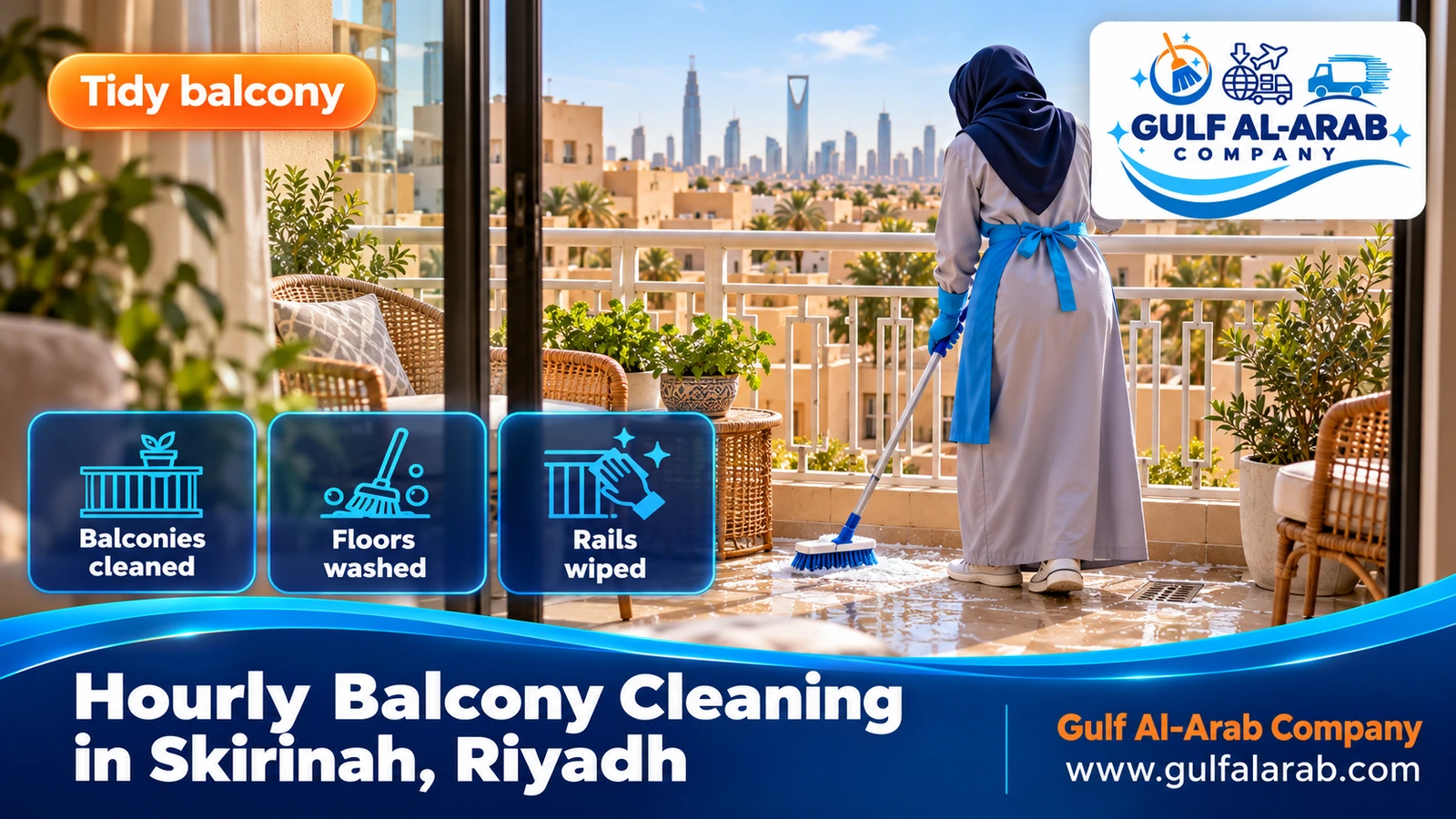 Hourly Balcony Cleaning in Skirinah, Riyadh