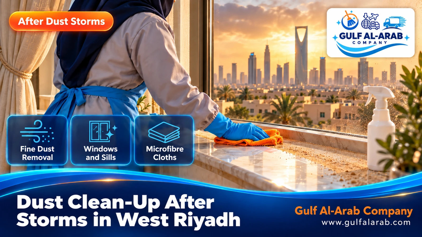Dust Clean-Up After Storms in West Riyadh