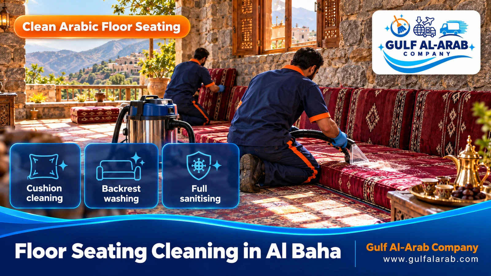 Floor Seating Cleaning in Al Baha