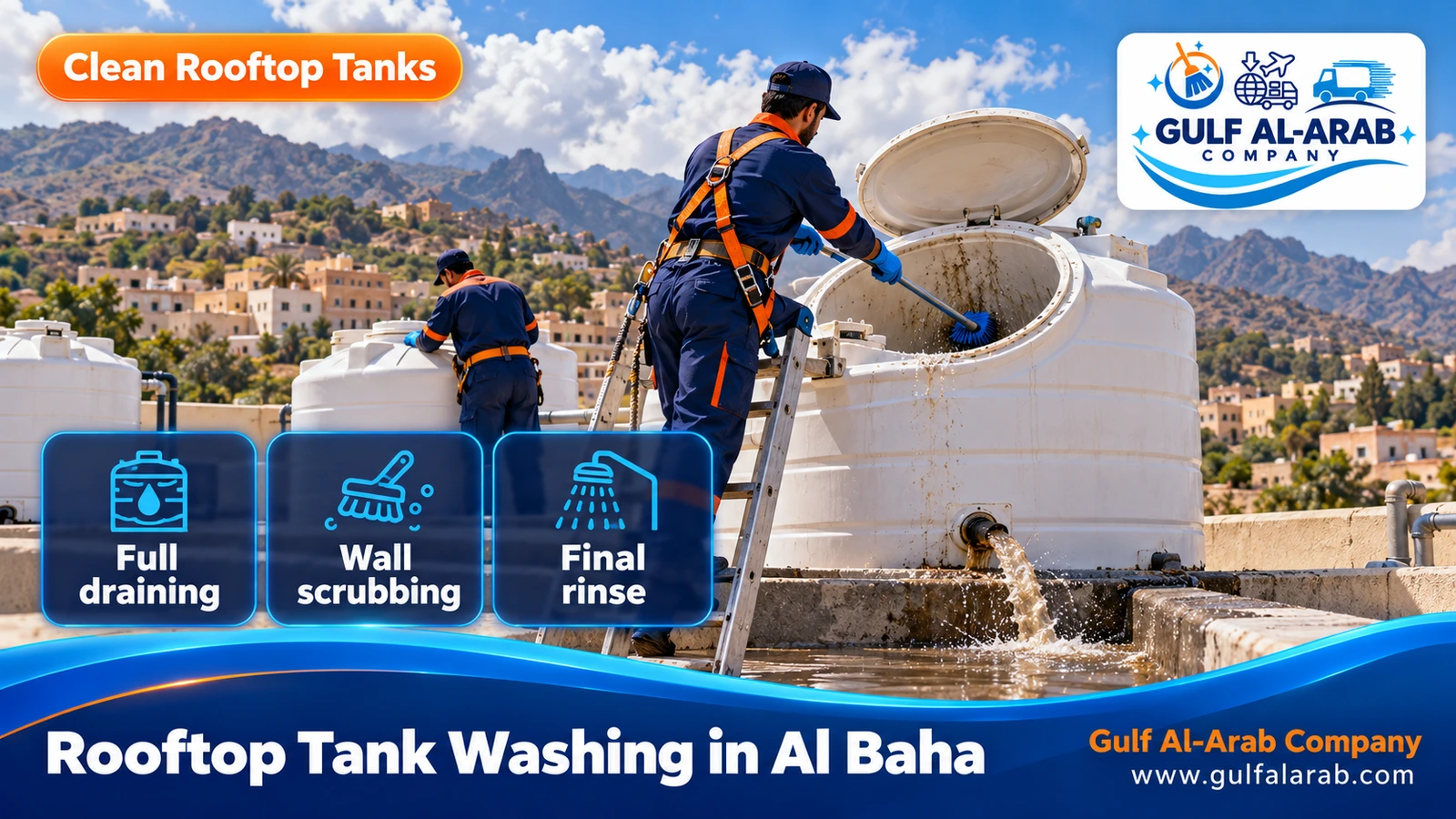 Rooftop Tank Washing in Al Baha