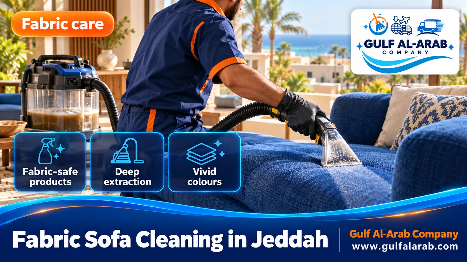Fabric Sofa Cleaning in Jeddah