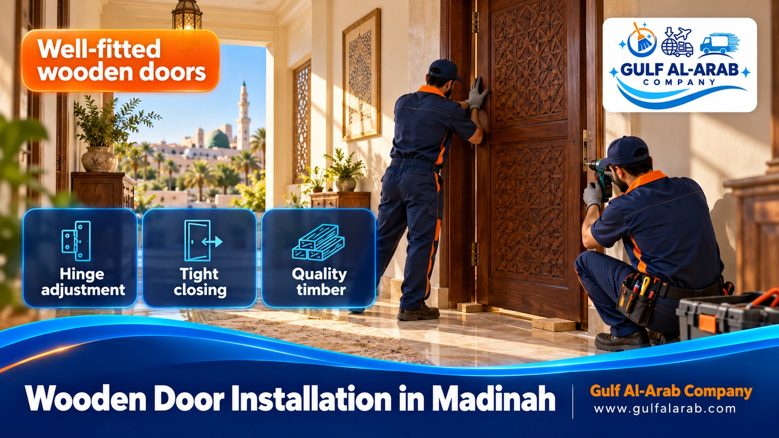 Wooden Door Installation in Madinah