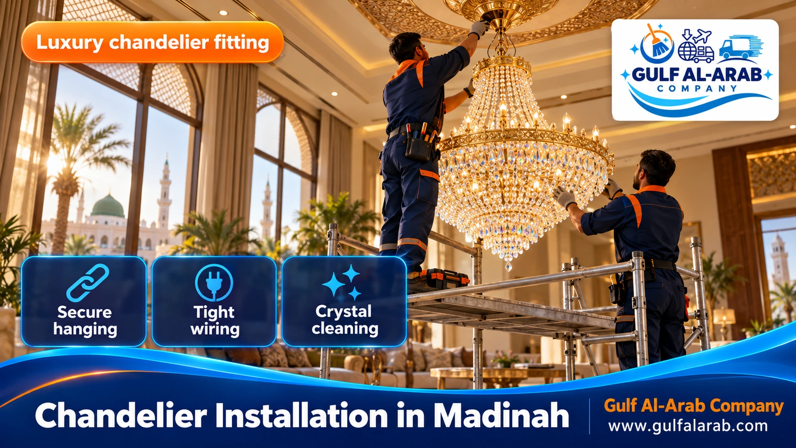 Chandelier Installation in Madinah