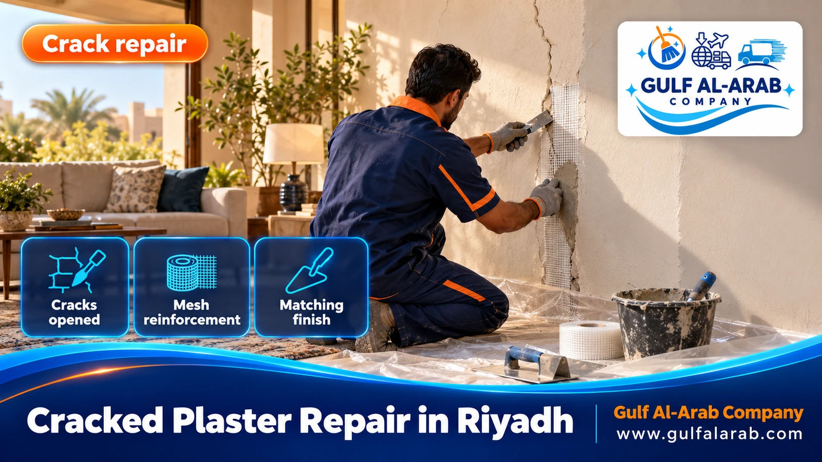 Cracked Plaster Repair in Riyadh