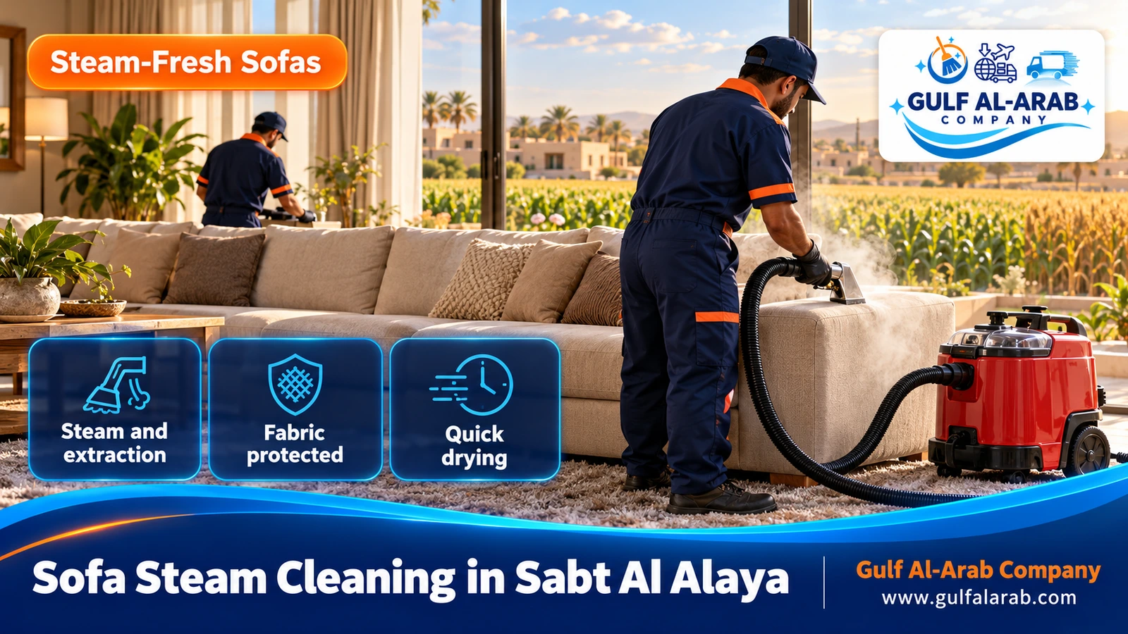 Sofa Steam Cleaning in Sabt Al Alaya